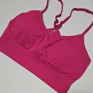 Women’s Seamless Pro-Fit Pink Bralette Sports Bra Adjustable Straps Size M